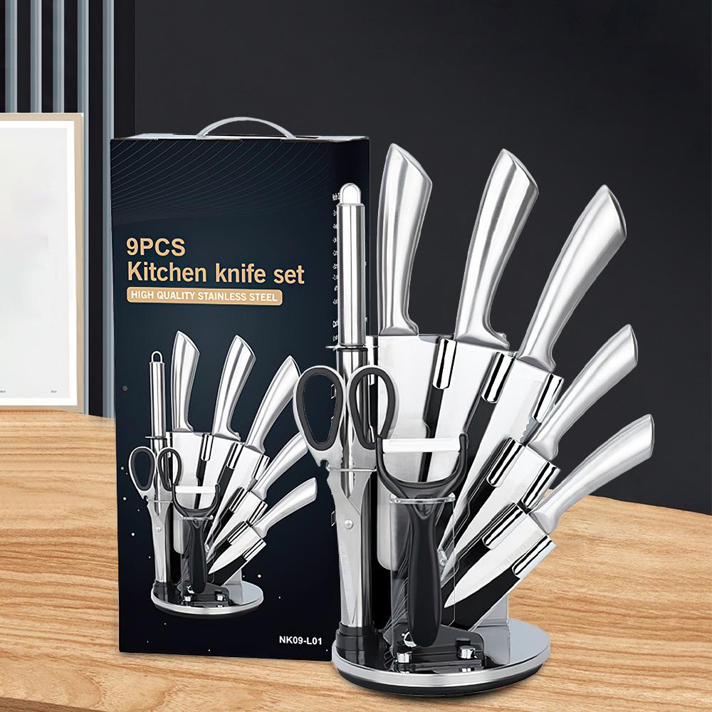 Includes Scissors and Sharpening Rod Multiple Blade Types Stainless Steel Knife Sets With Block