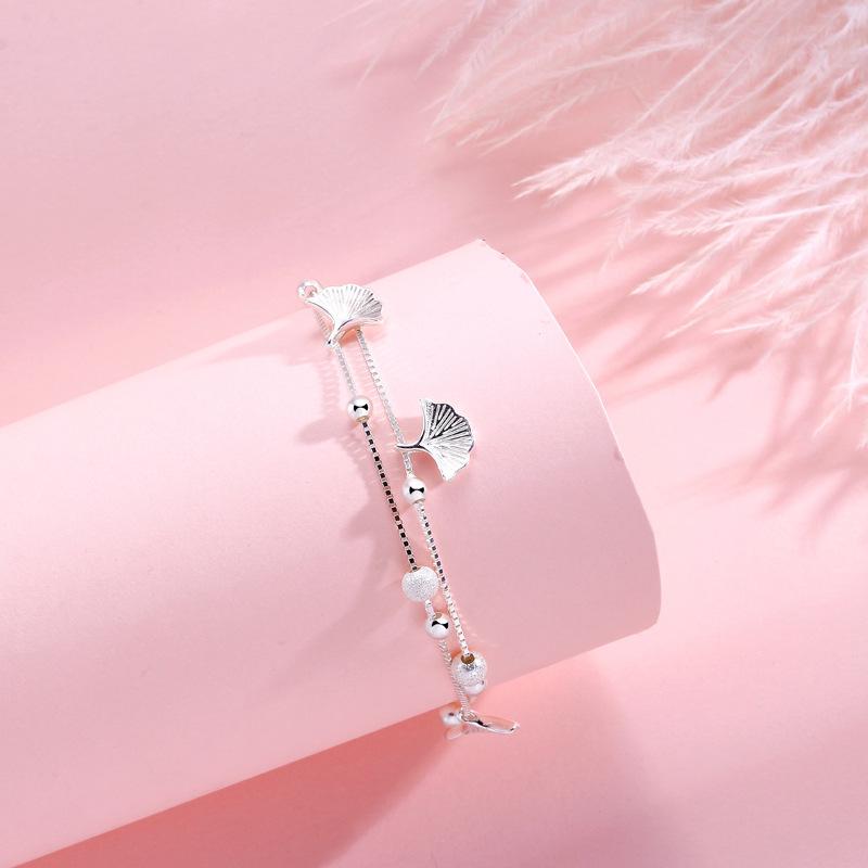 

Браслет Sansheng с абрикосовым цветом для женщин, нишевый, изысканный, с индивидуальностью и универсальный, в стиле ins, холодный ветер, двухслойное украшение на руку для женщин