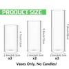 Glass Cylinder Vases Clear Cylinder Candle Holders for Slim Pillar Candles Wedding Centerpieces Wedding Candle Holders