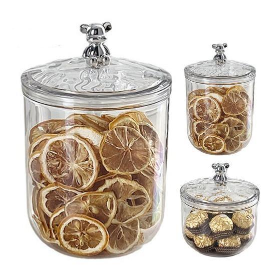 900/1400ML genomskinlig förseglad burk med björnhandtag Lufttätt lock Stor kapacitet Multifunktionell torrvaror Nötter Spannmål Spannmålskrydda Tebladsbehållare