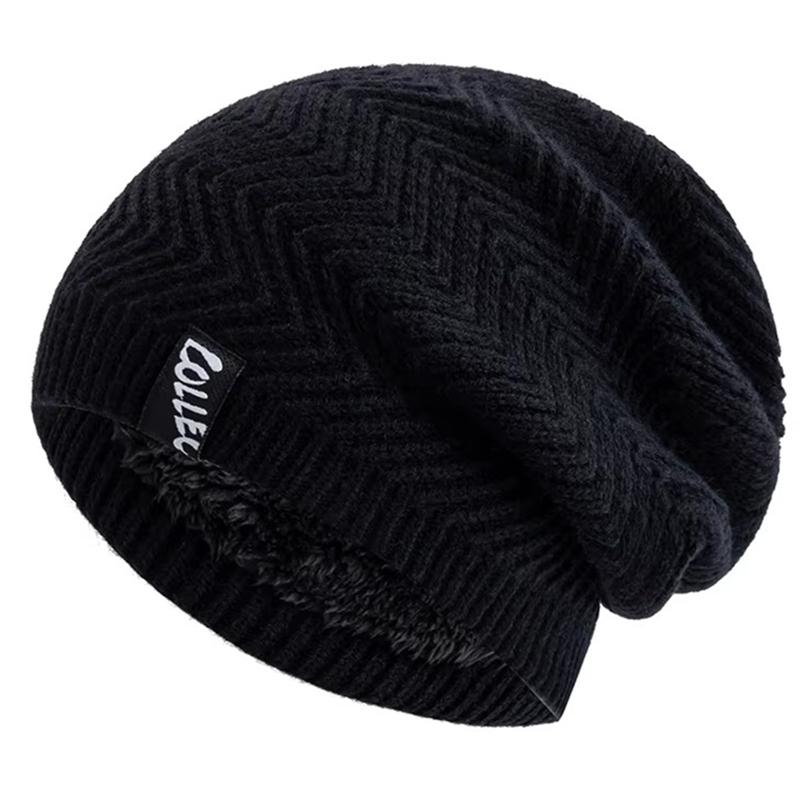 

Unisex Fashion Winter Beanie Hat Arrow Pattern Chic Hats For Men Women Casual Thermal Winter Sports Knit Caps 56cm-60cm чёрный