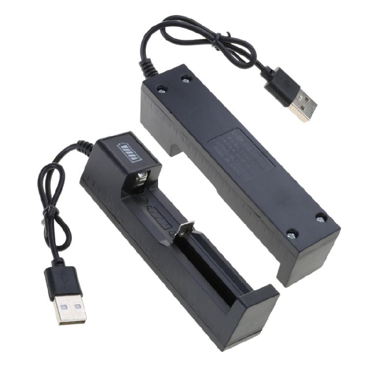 USB 3.7V 18650 16340 14500 Li-ion Rechargeable Battery Charger 1-slot Intelligent Independent Charging with Indicator