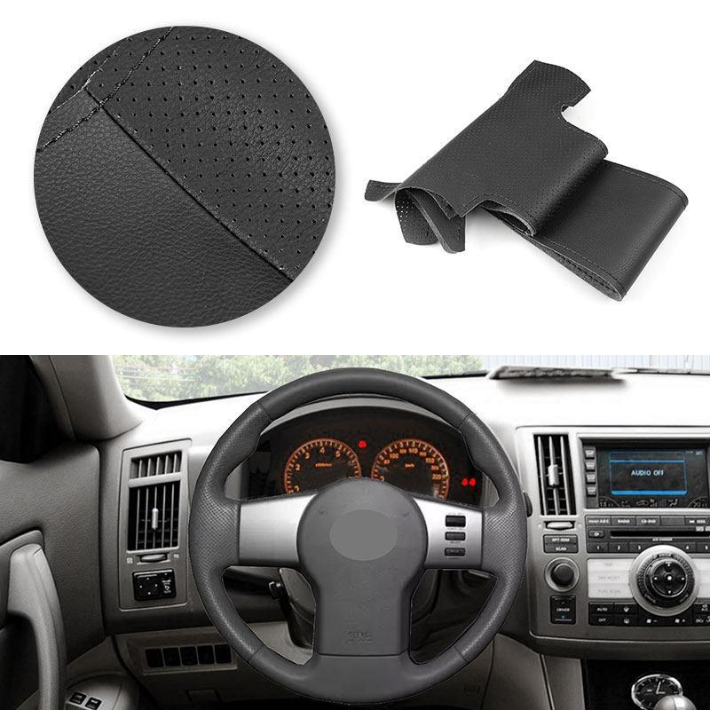 

Car Accessories Inner Steering Wheel Black Perforated Leather Cover For Nissan Pathfinder III Frontier Xterra Navara 2005-2015