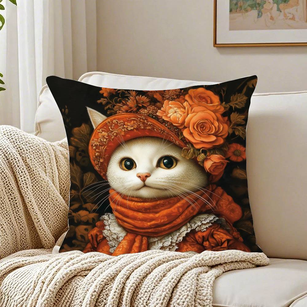 

Милый принт с кошкой Декоративная наволочка с рисунком Наволочка с принтом для гостиной Диван Чехол для подушки и Декор для спальни 12x12Inch