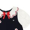 French Cat Navy Collar Floral Dress Q52dao050n3