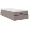 Ottoman Bed with Mattress Taupe 100x200 Cm Fabric