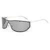 American retro YK futuristic integrated large frame sunglasses metal thin leg rivets windproof sunshade sunglasses