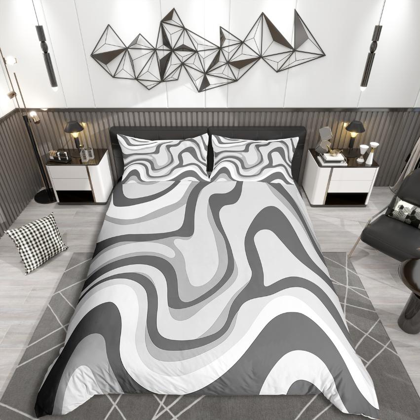 

Homewish Modern Geometric Aesthetic Duvet Cover Set,Stripes Lines Comforter Cover Set,Pink White Bed Set For Children DE XS 100x135cm 2pcs&set