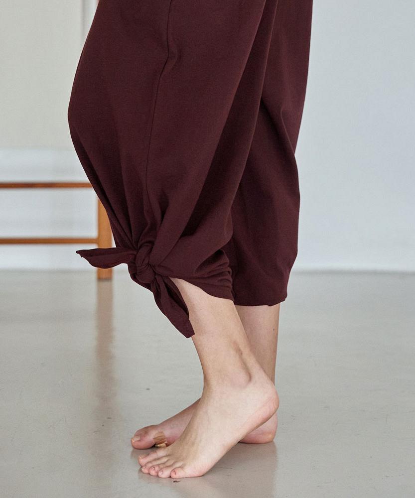 Debiweeo Fuzzy Wide Harem Pants Devi-B0089-Burgundy