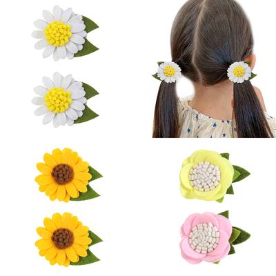 Sonnenblumen Haarspange für Mädchen Einfarbig Polyester Haarnadeln Koreanisch DIY Mode Haarschmuck Handgemachte Haarklammern Kinder Haaraccessoires