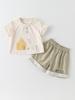2026 Boys' Cartoon Print Short-Sleeve Set: Breathable and Skin-Friendly Two-Piece for Summer