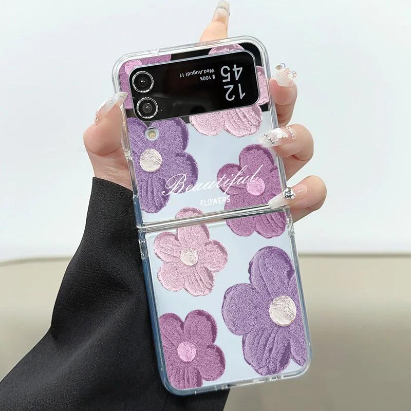 

Fashion Floral Transaprent Case for Samsung Galaxy Z Flip 5 ZFlip 6 Flower Clear Cover for Samsung ZFlip 4 Z Flip 3 Fundas Skins Galaxy ZFlip 3