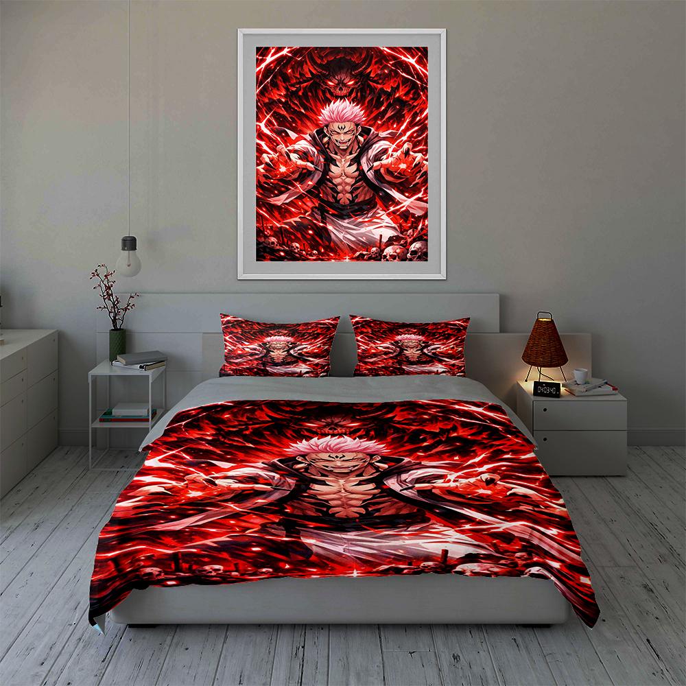Fiery Character Design. Bedding Duvet Cover Sets Duvet Covers Pillowcases Gifts (1 * Duvet Cover 2 * Pillowcases, Without Duvet Insert)