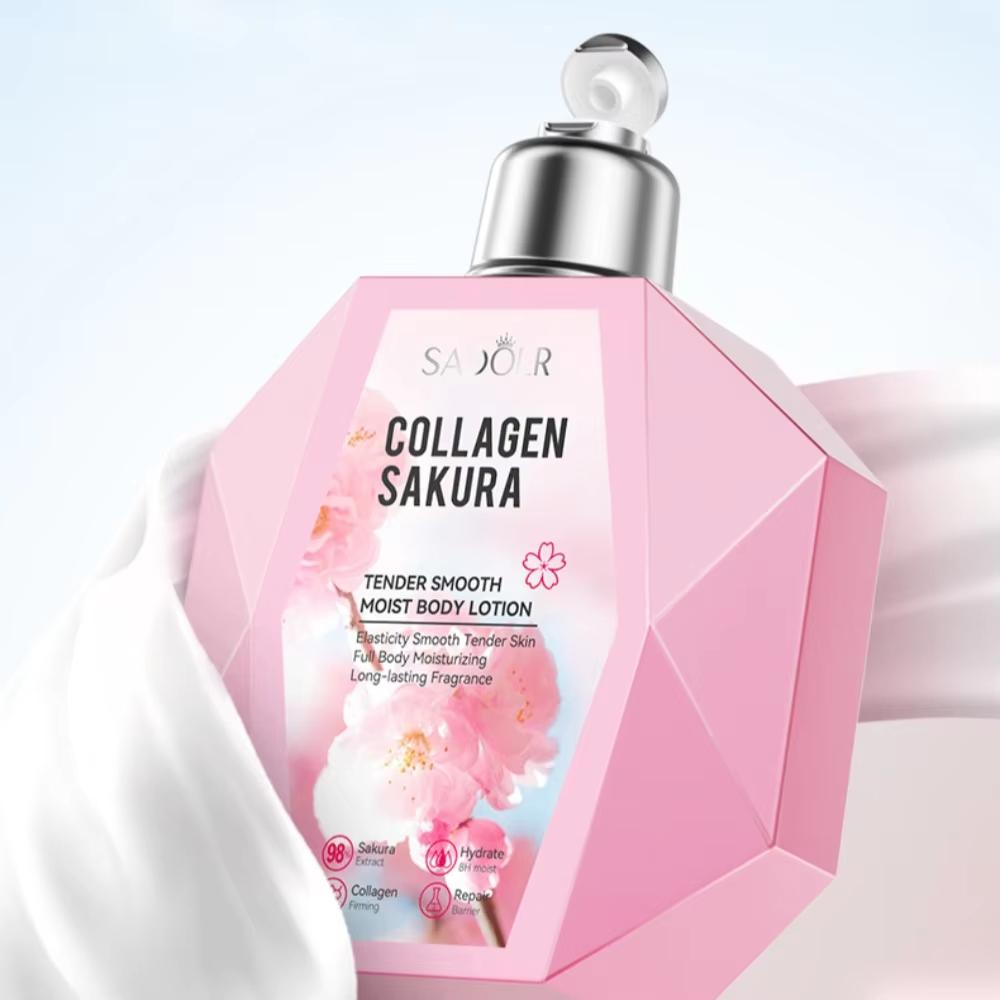 300ml Cherry Blossom Body Lotion - Collagen Moisturizing, Nourishing Skin with Cherry Blossom Fragrance