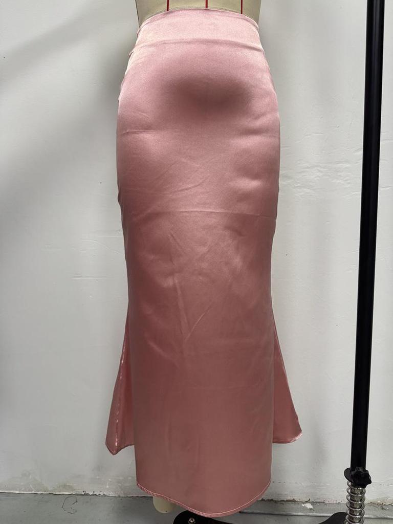 Autumn Satin Slim Fit Fishtail Midi Skirt for Women