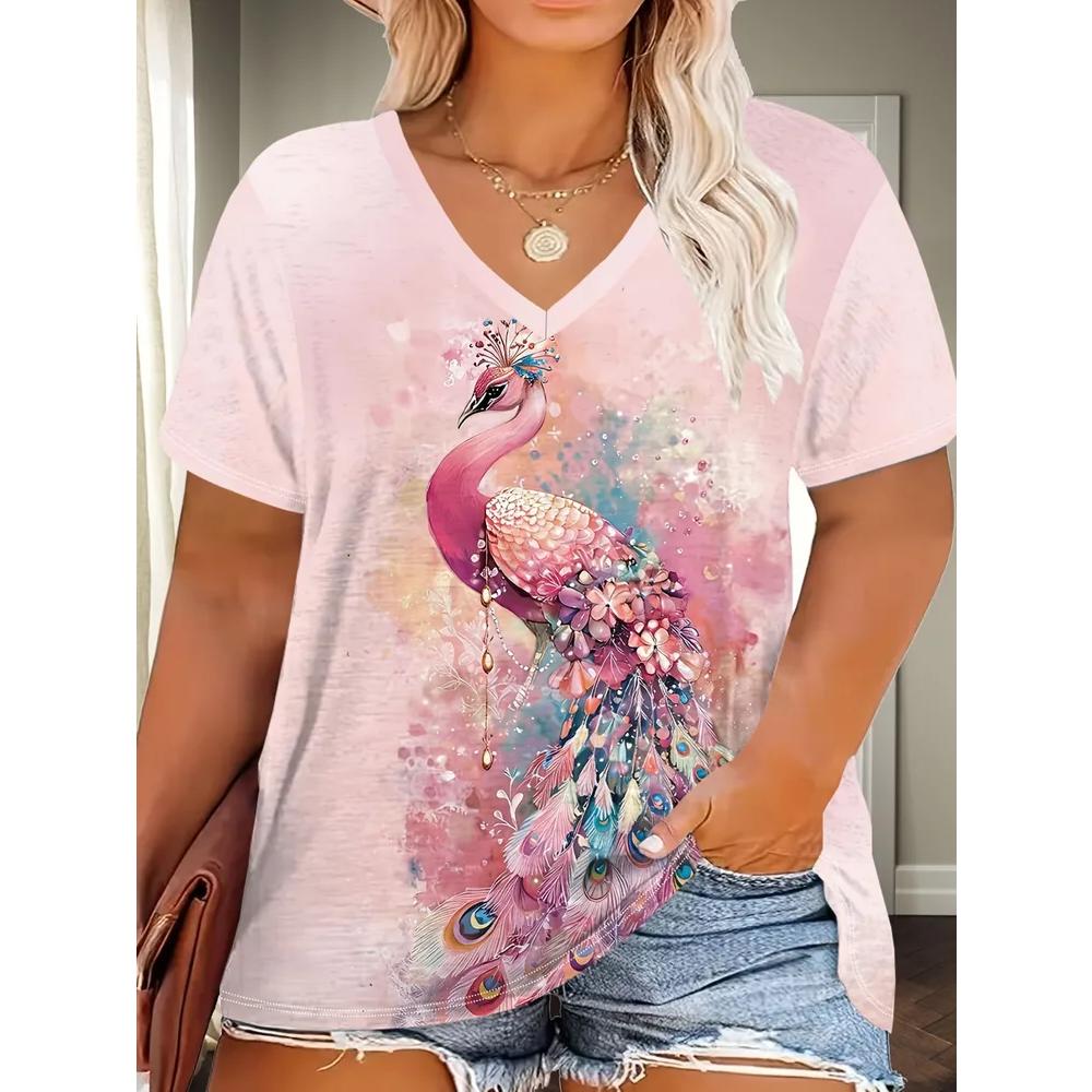 Casual Versatile Women's V-neck Loose Short Sleeves Fashionable Breathable T-Shirts Women’s