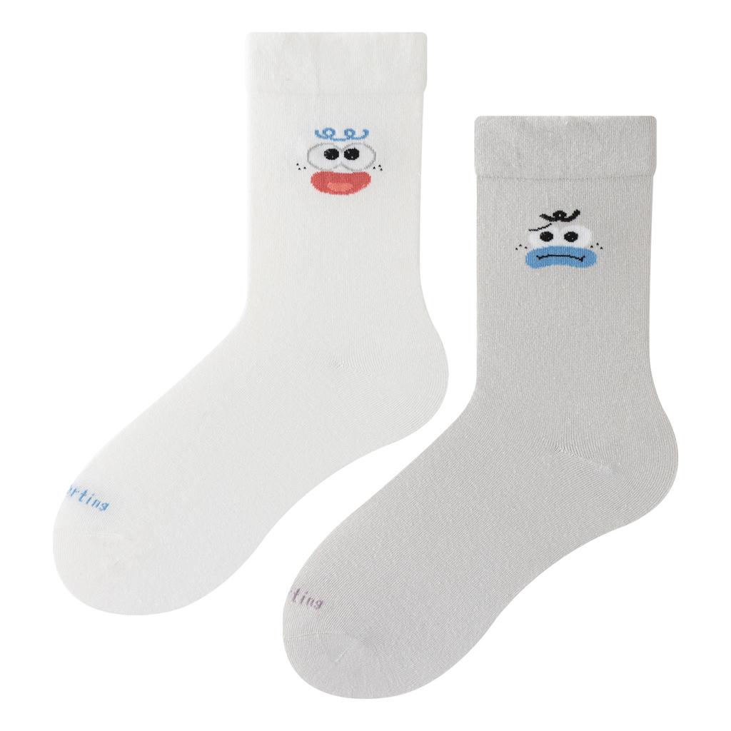 Lustige und niedliche Socken für Mädchen im Frühling und Herbst, dünn und süß mit Ausdruck, mittelhohe Socken, trendige Plüschsocken, lockere Socken