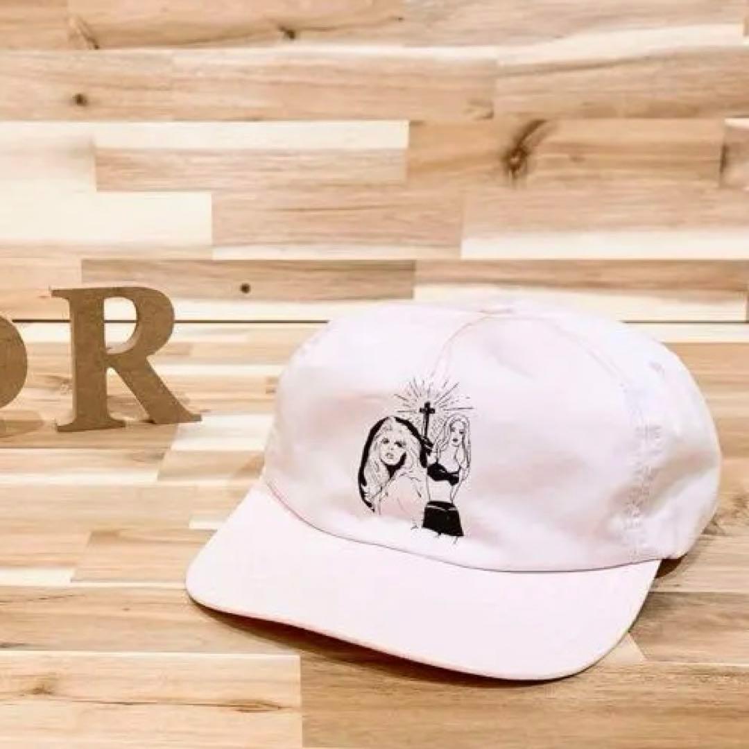 

[USED] Fucking Awesome Cross Girl Print Cap in Pink and Black