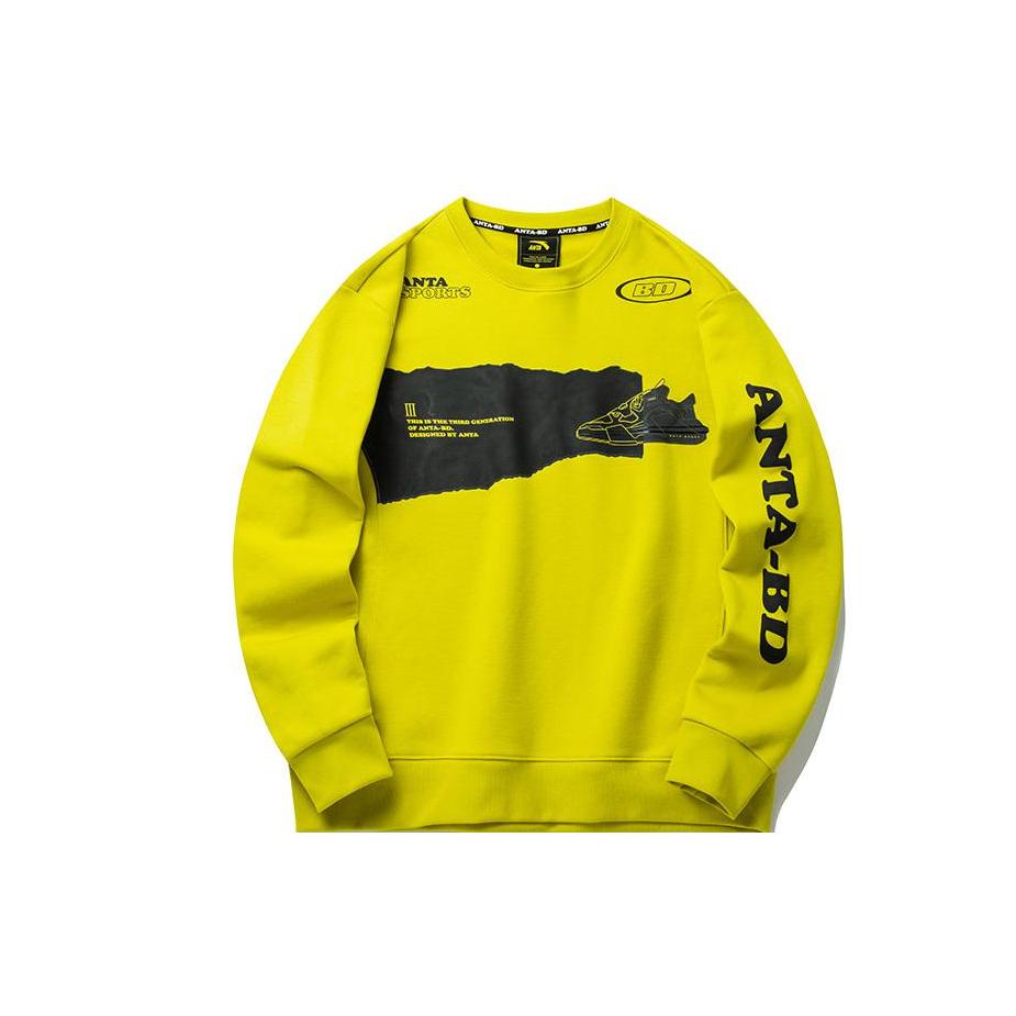 ANTA Sweatshirts Men s Yellow Crew Neck Moderate Regular 152218728-3 XL