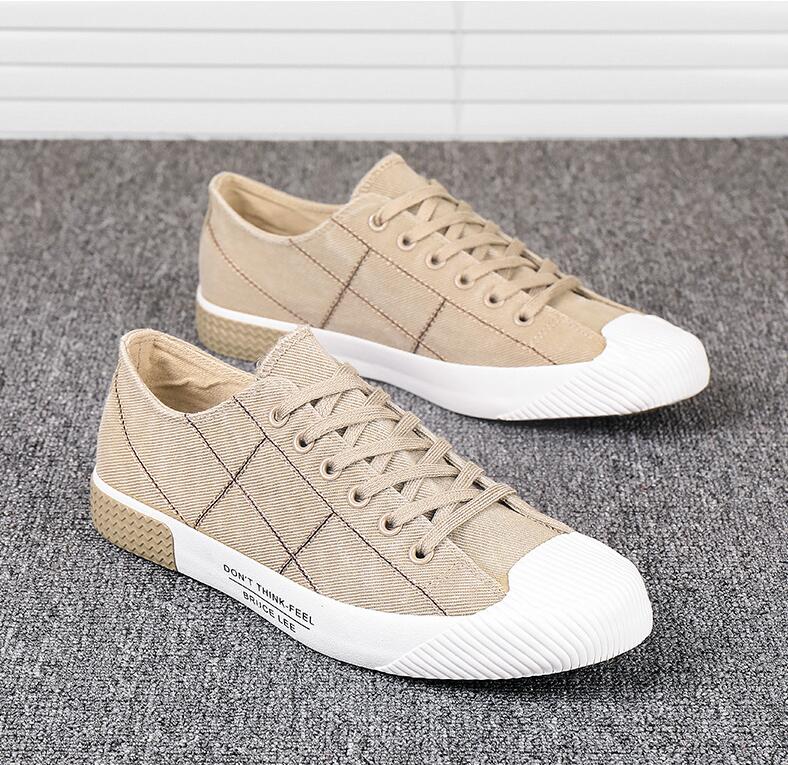 summer New Men's Low-cut Canvas Shoes Students Lace-up Casual Shoe