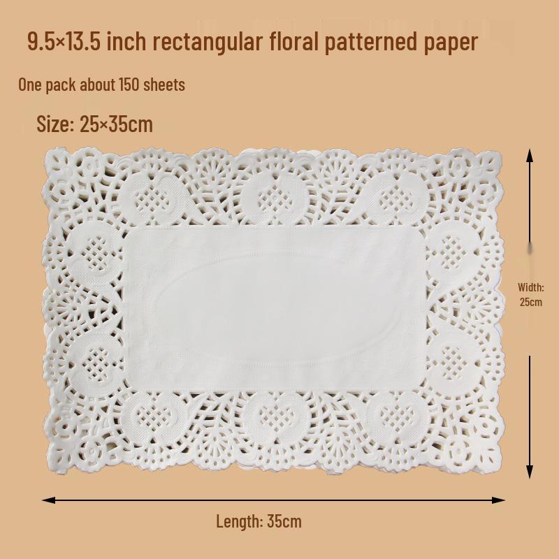 Rectangular Lace Paper Mat: Oil-Absorbing Paper for Kitchen, Baking, and Snacks