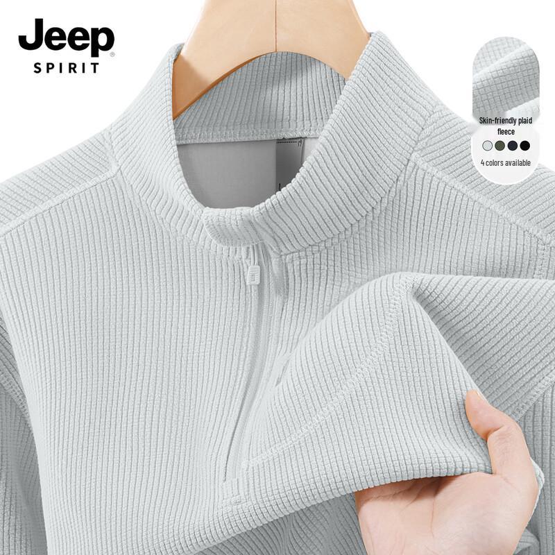 JEEP SPIRIT Men's Loose Fit Stand Collar Sweatshirt