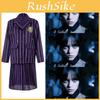 Wednesday Addams Costume For Girls With Polyester Fabric Halloween Cosplay Role Play