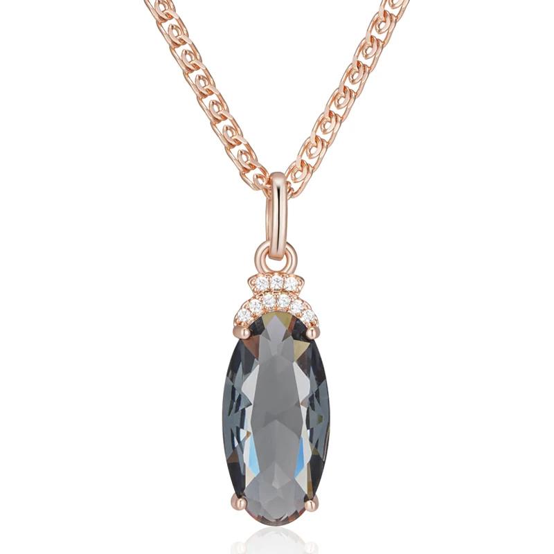 

Роскошный геометрический кулон для женщин, ожерелье, серое большое цирконовое ожерелье, золотые аксессуары, ювелирные изделия для свадебной вечеринки серый