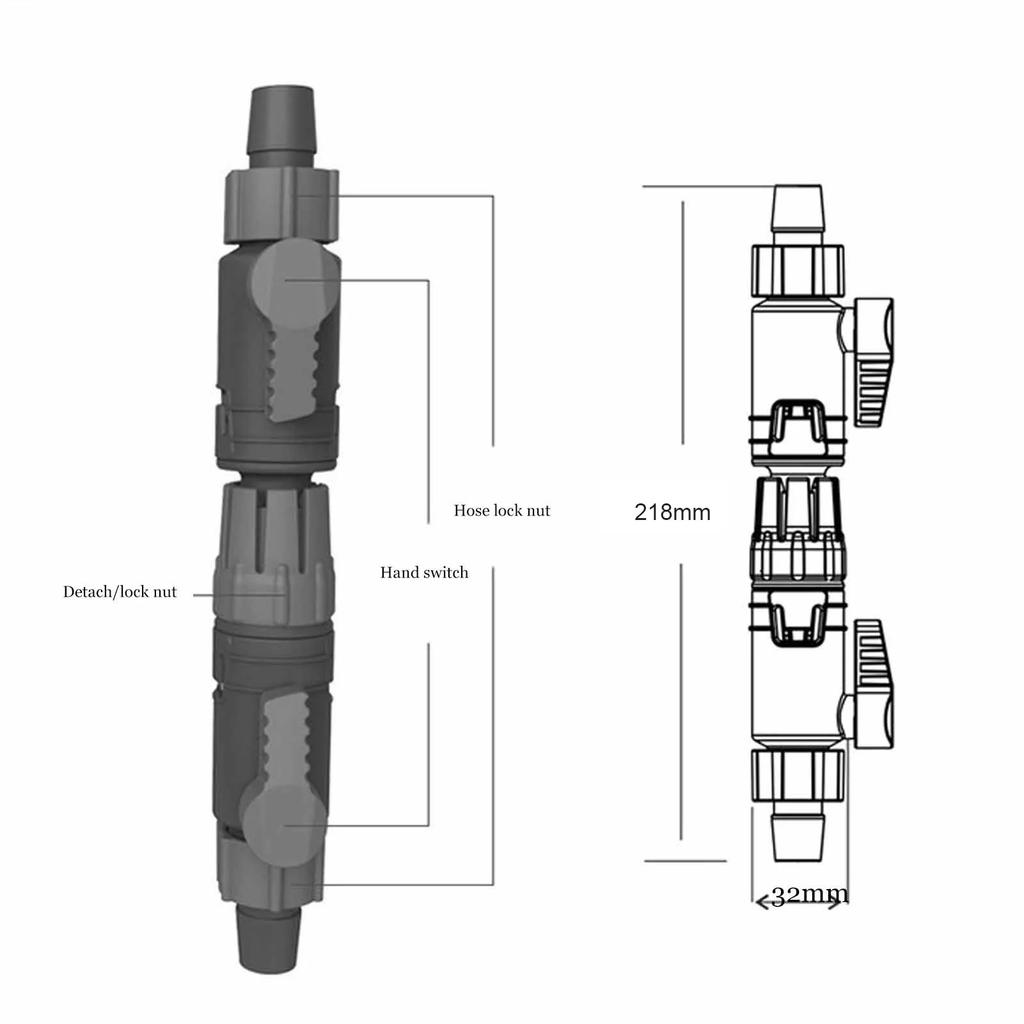 Aquarium Water Control Valve Fish Tank Hose Pipe Quick Release Double Tap ConnectorK-12/16mm 16/22mm