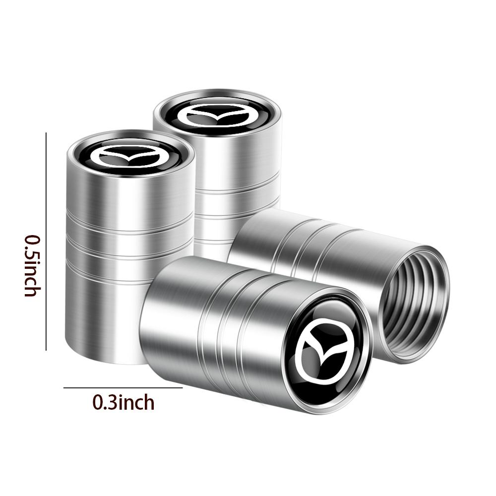 Metal Badges 4Pcs Car Wheel Valve Tire Caps Stem Covers Auto Accessories For Mazda Axela Demio Atenza CX5 CX3 CX7 CX30 CX60 CX9 J7