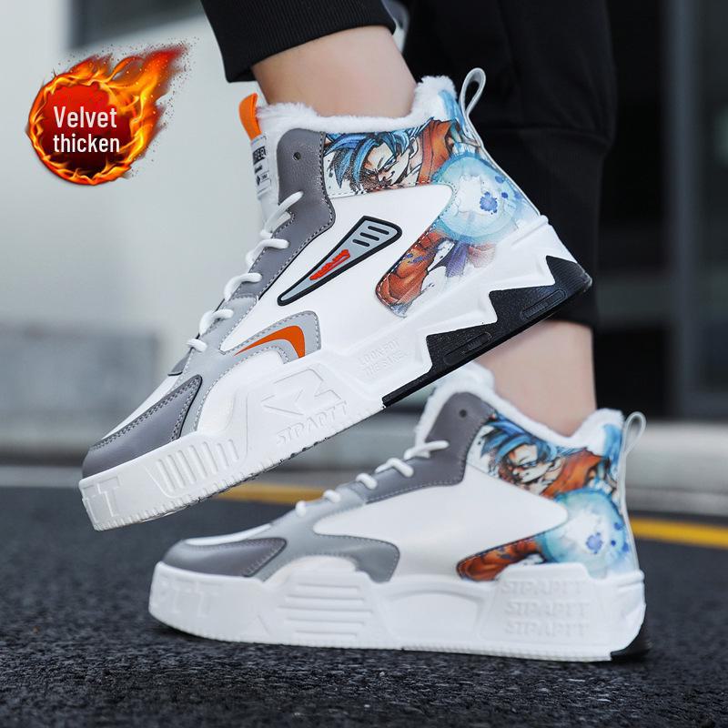 „2025 Winter Herren High Top Samt Sneakers – Lässige Mori Harajuku Koreanischer Stil Trendy Baumwollschuhe“