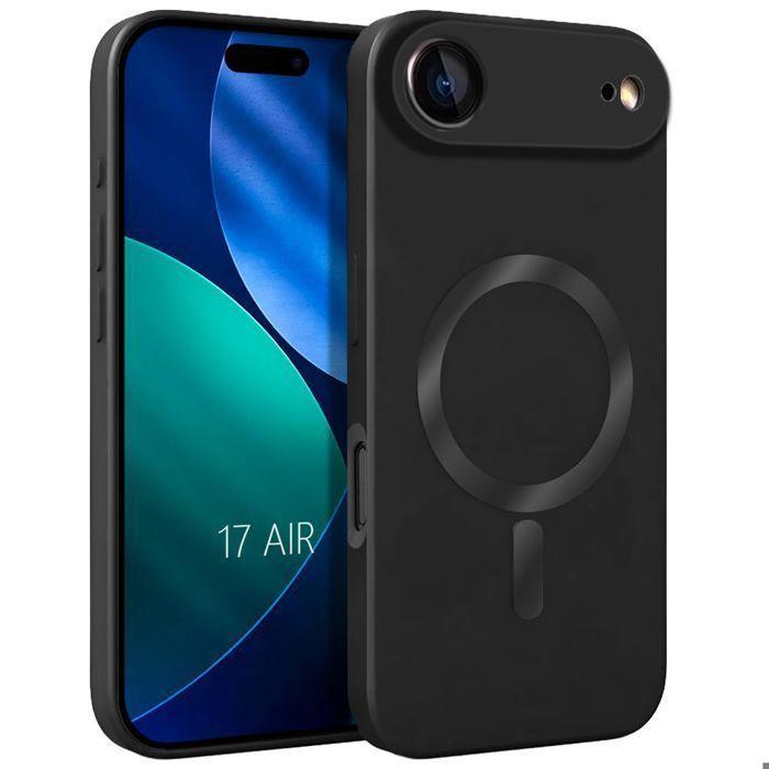 Coque de Téléphone - E.F.Connection - iPhone Air - Silicone avec Anneau Magnétique Intégré Noir