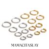 MamacitaSlay 316L Stainless Steel Single Row Zircon Hoop Earrings 18K Gold Plated Waterproof Jewelry For Women Everyday Wear
