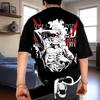 2025 ONE PIECE Japanischer Stil Animation Druck Locker Retro Schwere Baumwolle Paar Mode Rundhals Kurzarm T-Shirt