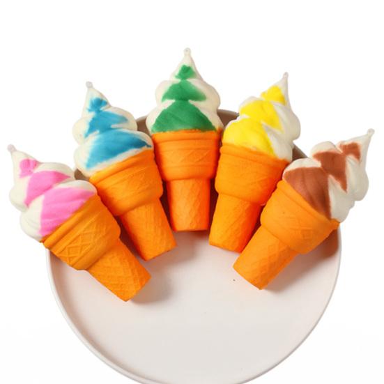 Ice Cream Cone Squeeze Toy Slow-Rising PU Fidget for Stress Relief Soft