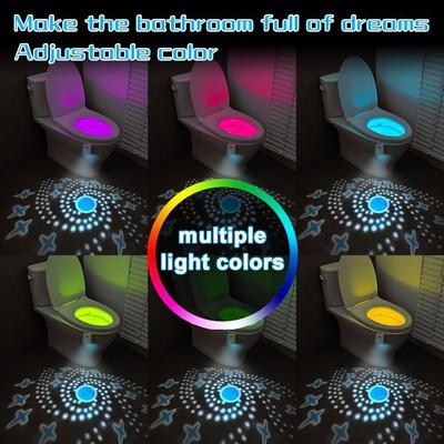 Toiletten-Nachtlichter, bewegungsaktiviertes Toilettenschüssellicht, 7 Farbwechsel, Badezimmerdekoration, LED-Nachtlicht, Nachtlampe, intelligentes Licht