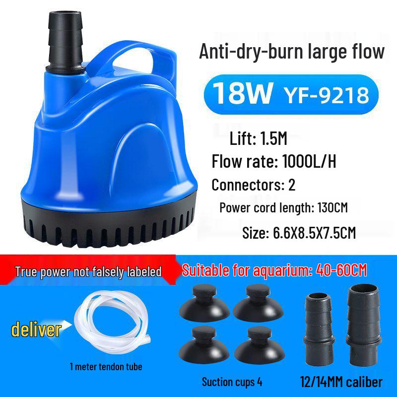 Low-Noise Submersible Aquarium Pump with Bottom Suction and Filter