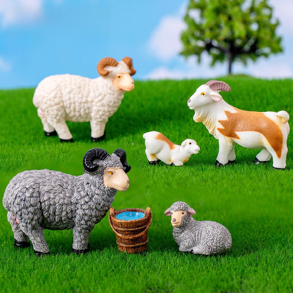Realistic Resin Sheep Figurine Ideal For Fairy Garden Or Farm Scene Decoration