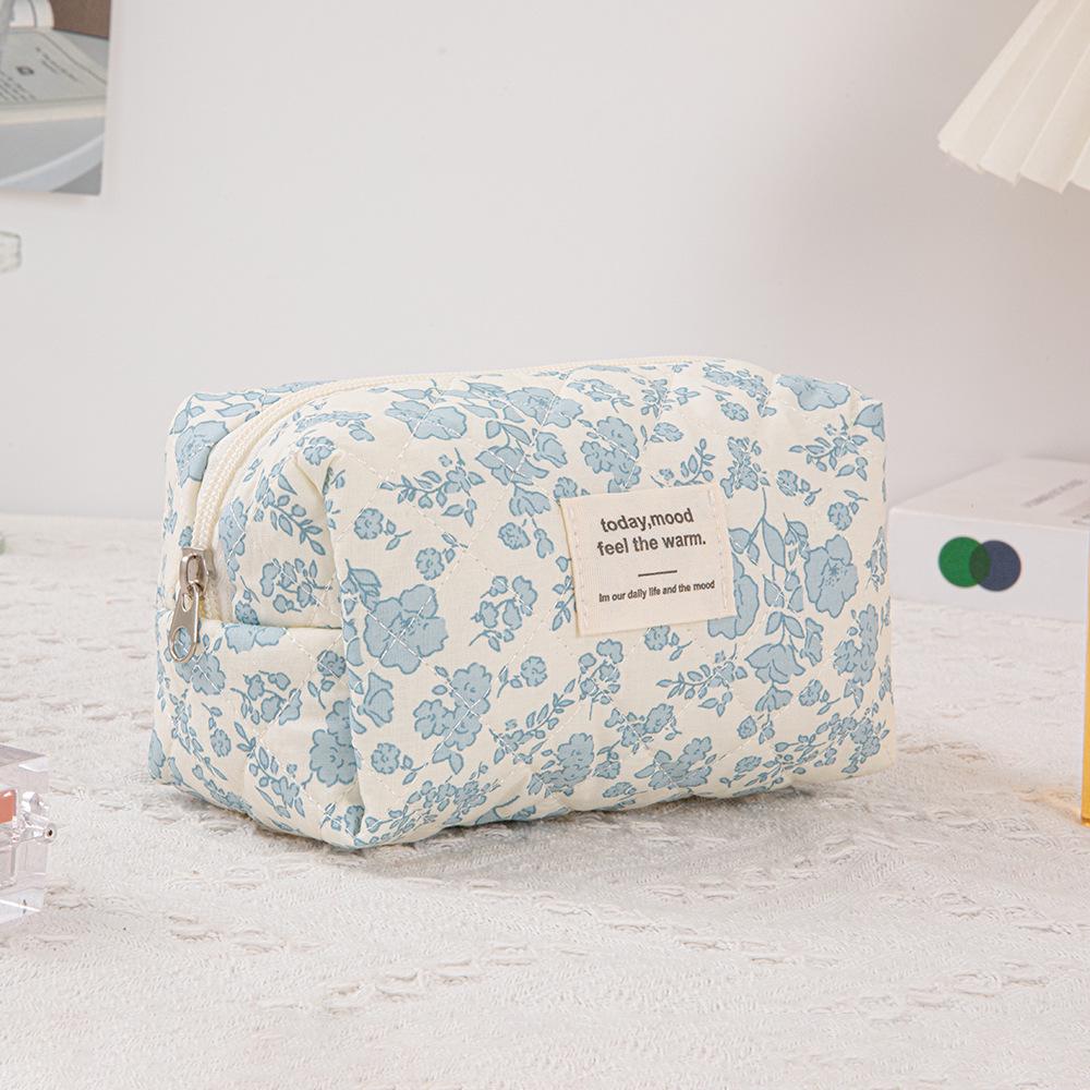 Gestepptes Rot Kariertes 3-teiliges Make-up-Taschen-Set mit Clutch mit großem Fassungsvermögen