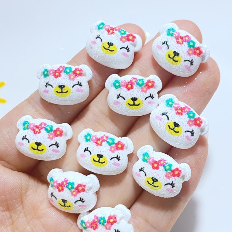 

10Pcs New Cute Resin Shiny Little Bear Series Flat back Cabochons Scrapbooking DIY Jewelry Craft Decoration Accessories