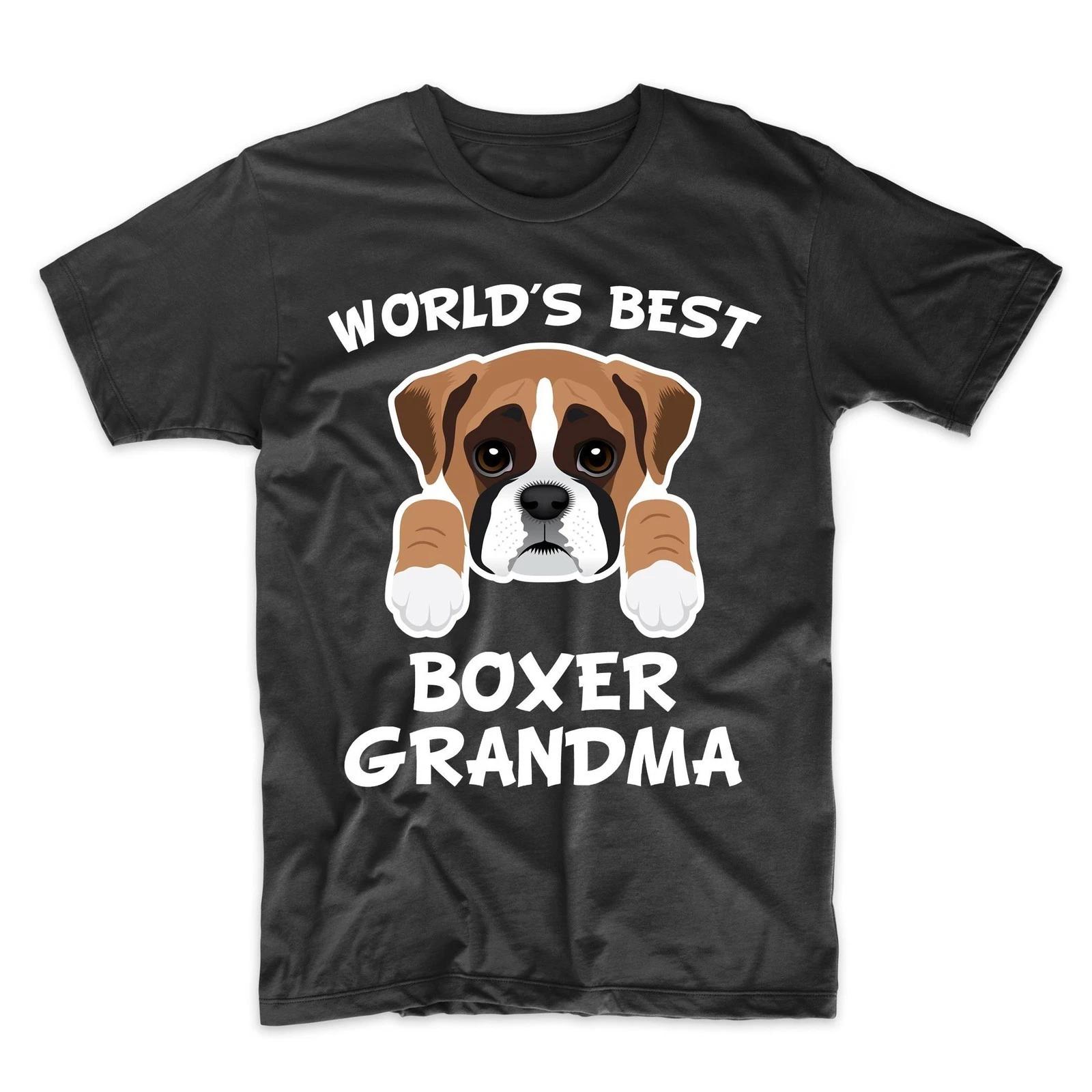 Boxer Grandma Shirt - World s Best Boxer Grandma Dog Granddog T-Shirt S
