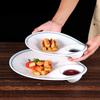 Metamine Tableware Dumpling Plate Creative Imitation Porcelain Specialty Plate with Vinegar Dish Hotel Hotel Cold Dish