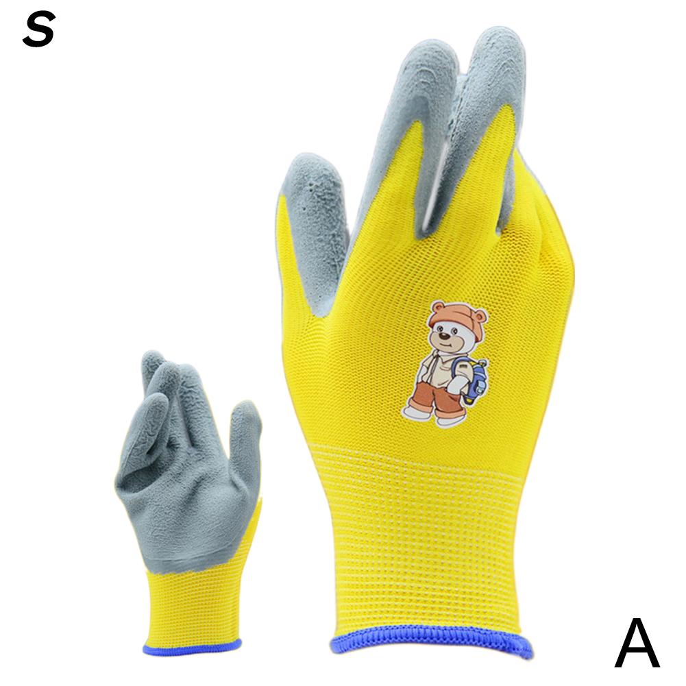 1 Pair Children Labor Cartoon Protective Gloves Camping Gardening Picking Beach Comb Thicken Wear-Resistant Latex Gloves