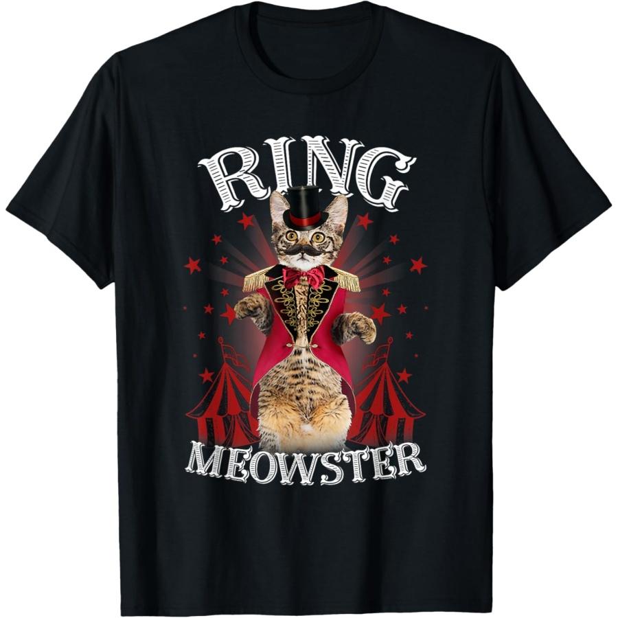 

Funny Cat Shirt - Circus RINGMEOWSTER Cute Cat T-Shirt for Men Women Kids XXXXXL чорний