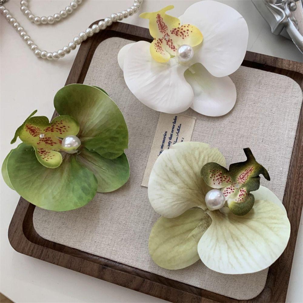 Pink Orchid Orchid Hairpin Hair Accessories Bohemia Barrettes Elegant Flower Hair Clip  Beach