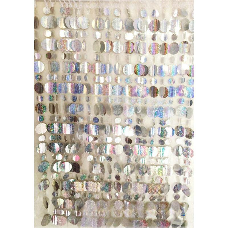 High-Gloss Gold & Silver Sequin String Decorative Curtain - Reflective Hanging for Weddings, Doors, Partitions, and Stages.