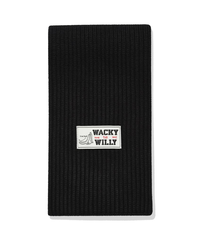 WACKY WILLY Basic Knit Scarf Black