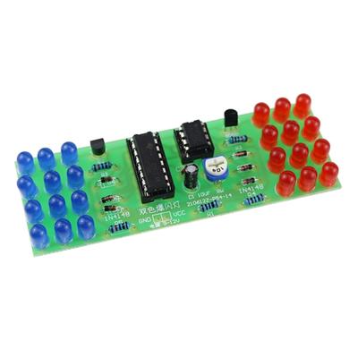 Electronic Flashing Lights Soldering Practice Board LED NE555 CD4017 IC LED Electronic Lights Kits Red Blue Dual-Color