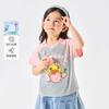 B. Duck Yellow Duck Children's Clothing Girls' 2026 Summer New Style Color Blocked Printed Fashion Short T-shirt