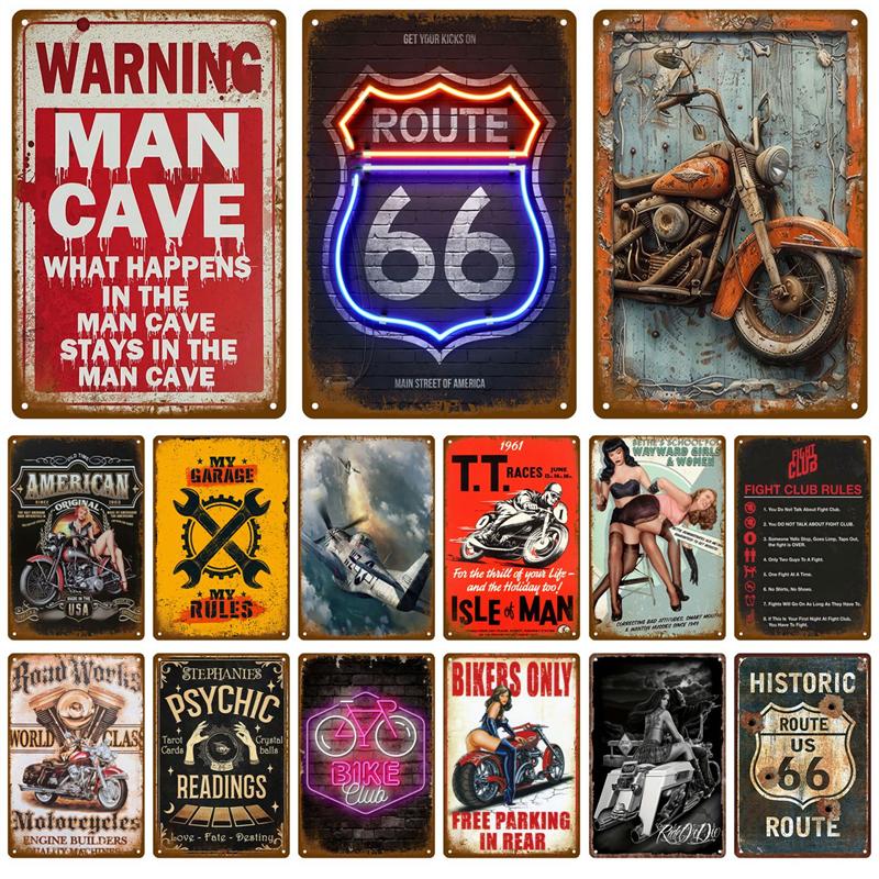 Vintage Tin Sign Home Decor Items Wall Decor Art Wall Mural Room Decoration Items Decor Men Retro Metal Sign Plate Bar Posters
